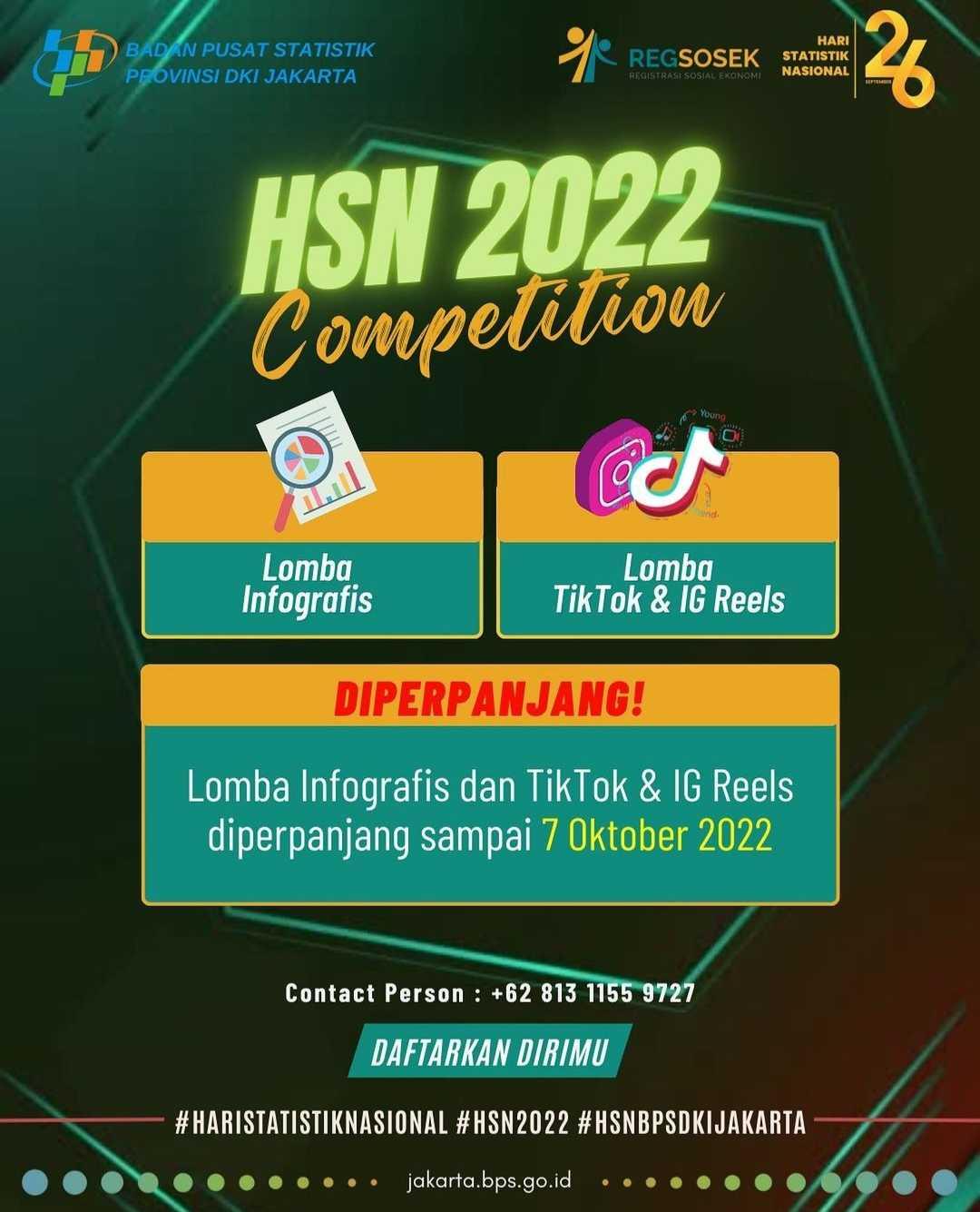 Lomba Infografis dan TikTok atau IG Reels Hari Statistik Nasional 2022 BPS DKI DIPERPANJANG