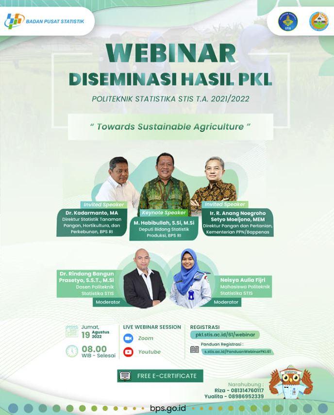 Webinar Dissemination of STIS Polstat PKL Results Towards Sustainable Agriculture