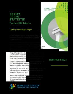 Official Statistics News Of DKI Jakarta Province December 2023