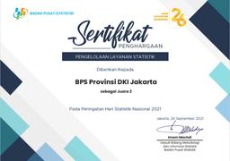 BPS Provinsi DKI Jakarta Raih Juara II Kategori Pengelolaan Layanan Statistik