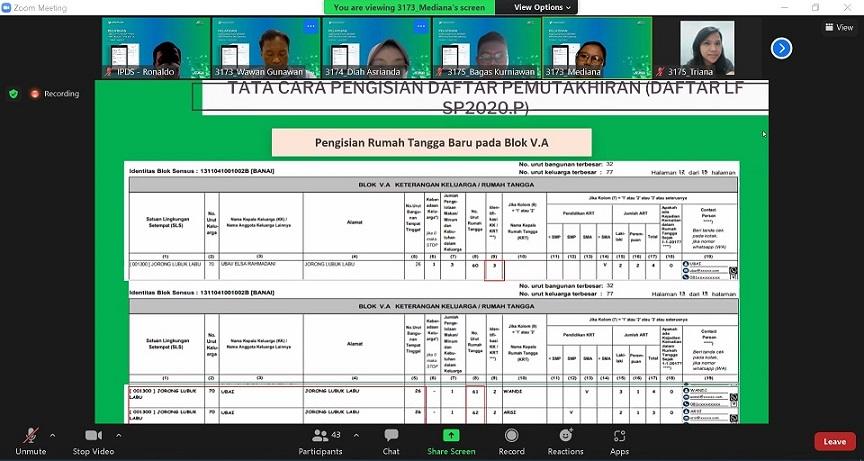 Pelatihan Instruktur Daerah Long Form Sensus Penduduk 2022