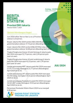 Official Statistics News Of DKI Jakarta Province July 2024